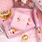 Reversible Christmas Wrapping Paper - Mini Roll - 17 Inch x 33 Feet - Pink House and Solid Pink Wrapping Paper with Metallic Foil Shine for Chrsitmas, Holiday, Party